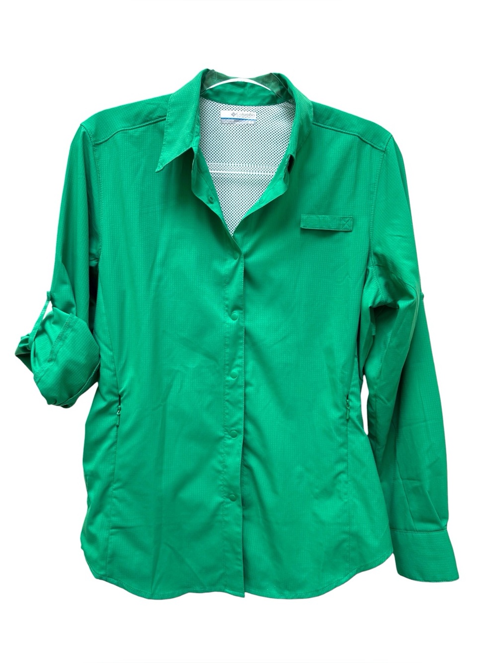Columbia Women’s PFG Tamiami II Roll-Tab Long Sleeve Shirt Green Size Medium